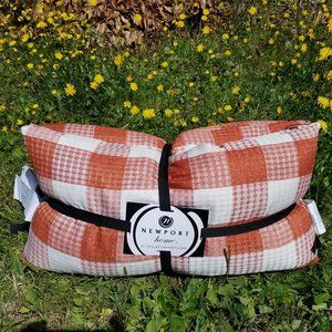 100% Sterilized Feather Throw Pillows 2Pc checker